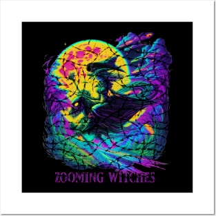 Zooming Witches Halloween Posters and Art